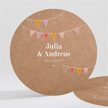 Hochzeitseinladung Fahnen