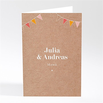 Menükarte Hochzeit fahnen