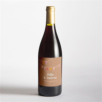 Flaschenetikett Hochzeit fahnen - Vue 2