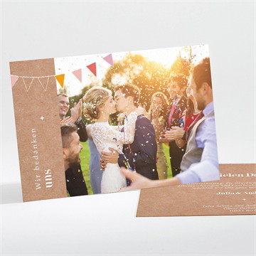 Dankeskarte Hochzeit Fahnen