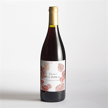 Flaschenetikett Hochzeit philodendron - Vue 2