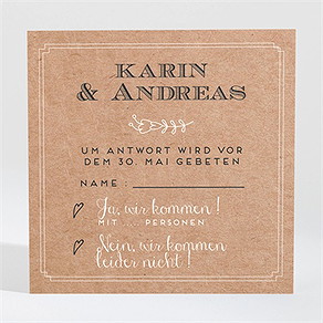 Antwortkarte Hochzeit vertrauen