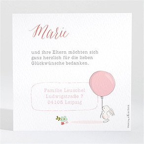 Dankeskarte Geburt willkommen