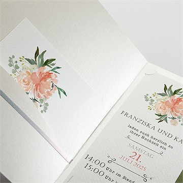 Hochzeitseinladung Romantische Rosen - vue 3