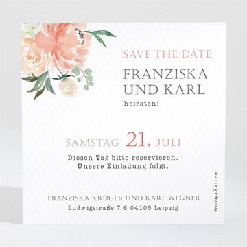 Save the Date Karte romantische rosen