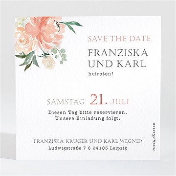 Save The Date Karte Romantische Rosen