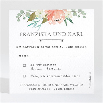 Antwortkarte Hochzeit Romantische Rosen