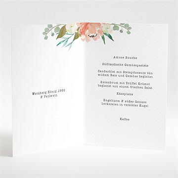 Menükarte Hochzeit Romantische Rosen - Vue 2