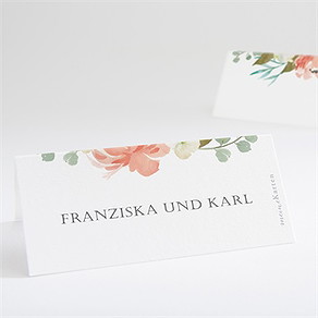Tischkarte Hochzeit romantische rosen