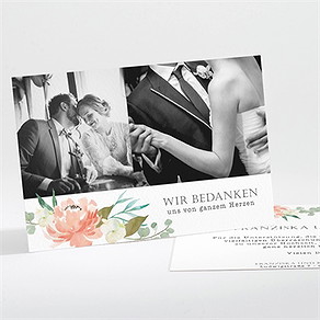 Dankeskarte Hochzeit romantische rosen