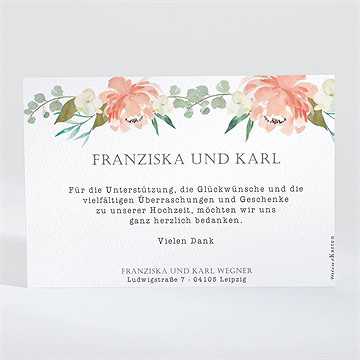 Dankeskarte Hochzeit Romantische Rosen - Vue 2