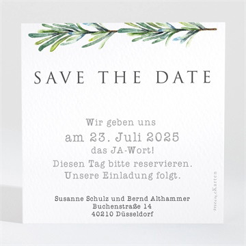 Save the Date Karte rosmarin zweig