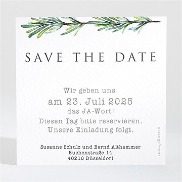 Save The Date Karte Rosmarin Zweig