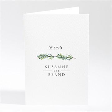 Menükarte Hochzeit rosmarin zweig