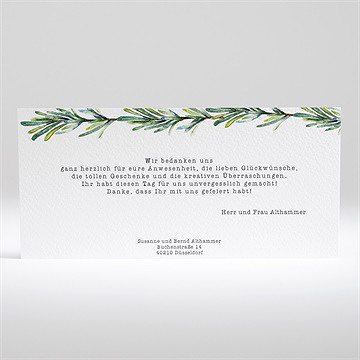 Dankeskarte Hochzeit rosmarin zweig - Vue 2