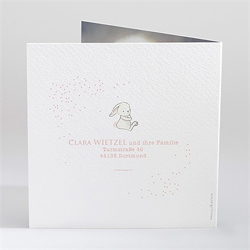 Geburtskarte Häschen Mit Luftballon - vue 3