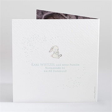 Geburtskarte hase mit luftballon - vue 3