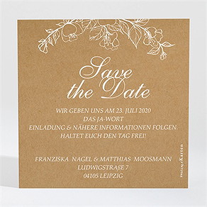 Save the Date Karte weiße blüten 2
