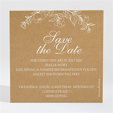 Save The Date Karte Weiße Blüten 2