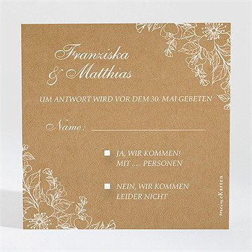Antwortkarte Hochzeit weiße blüten