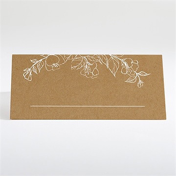 Tischkarte Hochzeit Weiße Blüten - Tischkarte Rückseite