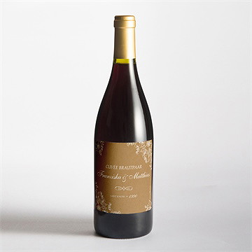 Flaschenetikett Hochzeit weiße blüten - Sicht 2