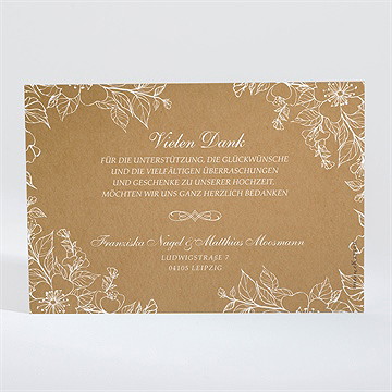 Dankeskarte Hochzeit weiße blüten - Vue 2