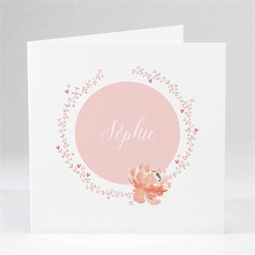 Geburtskarte blumenkranz pastellfarben