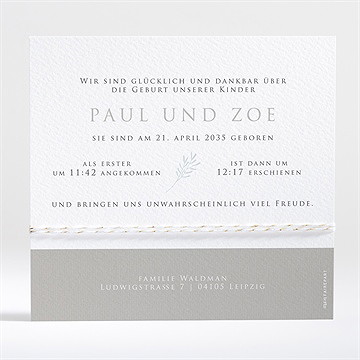 Geburtskarte Doppeltes Glück - vue 2