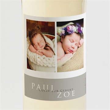 Flaschenetikett Geburt Doppeltes glück