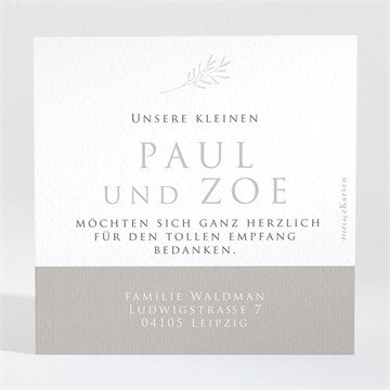 Dankeskarte Geburt Doppeltes glück