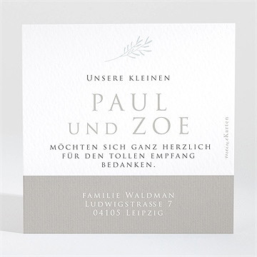 Dankeskarte Geburt Doppeltes Glück