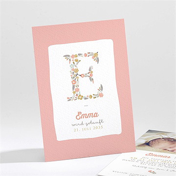 Einladung Taufe blumenalphabet mädchen