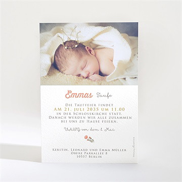 Einladung Taufe blumenalphabet mädchen - Vue 2