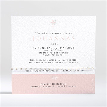 Einladung Taufe Rosa Poetik - Sicht 2