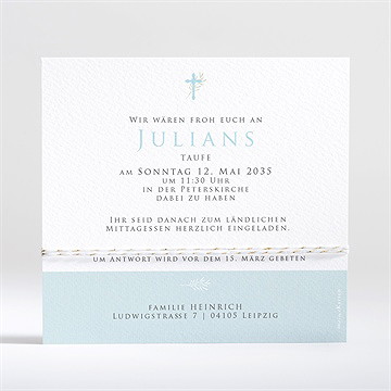 Einladung Taufe Blaue Poetik - Sicht 2