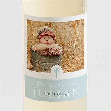 Flaschenetikett Taufe Blaue Poetik