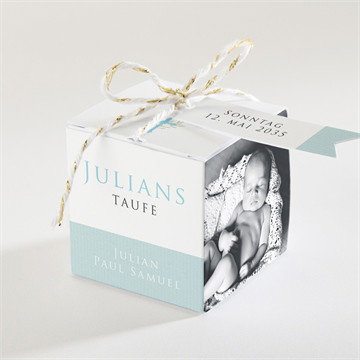 Geschenkbox Taufe blaue poetik - gold