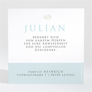 Dankeskarte Taufe blaue poetik - Vue 2