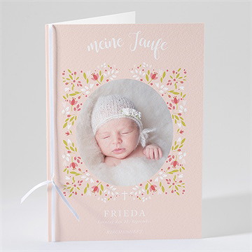 Kirchenheft Taufe zarte rosa blumen