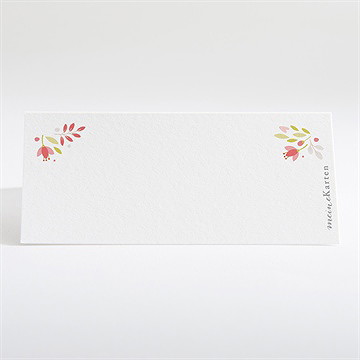 Tischkarte Taufe zarte rosa blumen - Vue 2