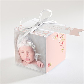 Geschenkbox Taufe zarte rosa blumen