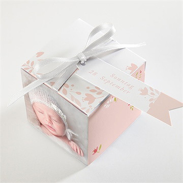 Geschenkbox Taufe zarte rosa blumen - vue 3