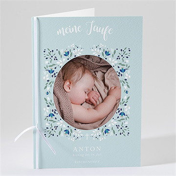 Kirchenheft Taufe Zarte Blaue Blumen