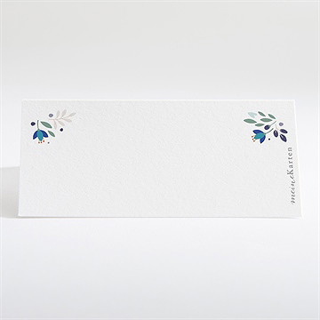 Tischkarte Taufe zarte blaue blumen - Vue 2