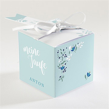 Geschenkbox Taufe zarte blaue blumen - vue 2