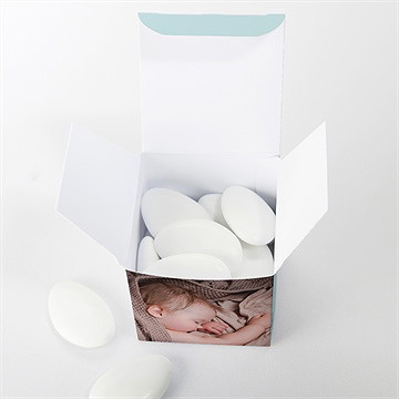 Geschenkbox Taufe zarte blaue blumen - vue 4