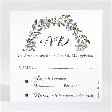 Antwortkarte Hochzeit Retrokranz