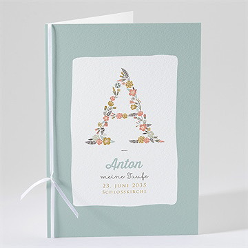 Kirchenheft Taufe blumenalphabet junge