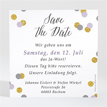 Save the Date Karte konfettiregen